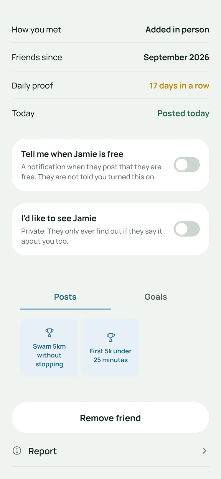 The I'd like to see Jamie switch, which is private unless Jamie says it about you too.